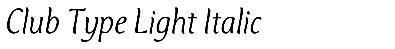 Club Type Light Italic